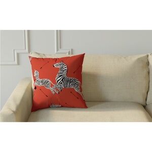 Throw Pillow Coral Zebra by Scalamandré 18"x18" NWOT